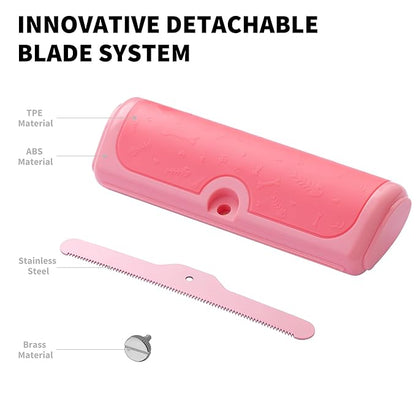 Deshedding Brush for Dogs, Cats, Horses & Rabbits – Professional Pet Grooming Comb,Removes Loose Fur & Undercoat,Gentle Stainless Steel Blade,Easy Clean Handle,Grooming cat brush