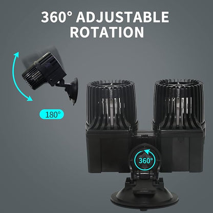 UPETTOOLS 6340 GPH Submersible Aquarium Circulation Pump - Adjustable 360° Wave Maker Powerhead for Fish Tanks - High Power Water Pump for Optimal Water Flow 24W（120-200Gallon）