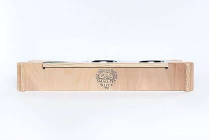 Small Pet Select - Raised Bowl Holder with Three Feeding Bowls for Rabbits, Cats, Dogs, and Other Small Animals