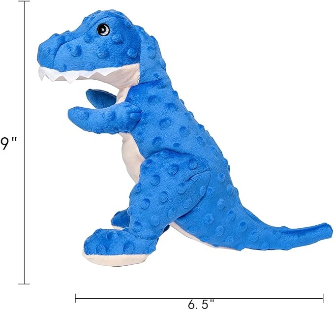 DODODOLA Blue Dinosaur Squeaky Dog Toy – Plush Stuffed Chew Toy for Small & Large Dogs