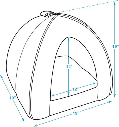 Pet Tent-Soft Bed for Dog and Cat by Best Pet Supplies - Brown Linen, 19" x 19" x H:19"