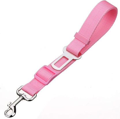 Elisel Elisel 2 Packs Adjustable Length Pet Dog Cat car seat Belt Pet seat Belt Pet Accessories for Dogs Cats and Pets (Black Pink)
