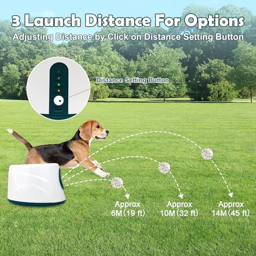 MEKAPLE Automatic Dog Ball Launcher, Upgraded Interactive Dogs Balls Thrower