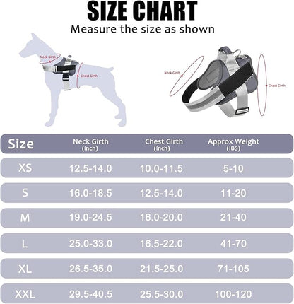 Bolux Dog Harness, No-Pull Reflective Dog Vest, Breathable Adjustable Pet Harness with Handle for Outdoor Walking - No More Pulling, Tugging or Choking