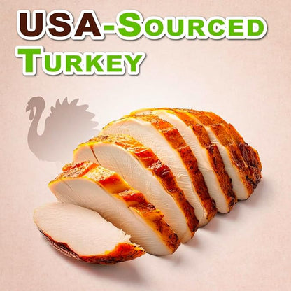 Afreschi Natural Turkey Treats Star Bites –16 oz, Hexagonal Shape, USA-Sourced Trukey, All-Natural, Hypoallergenic, Low-Fat, Healthy & Easily Digestible, Puppy & Training Snack & Small Dogs
