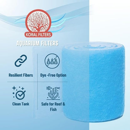 Aquarium Filter Media Pad Cut to Fit Roll, 12" x 72" (6 ft)
