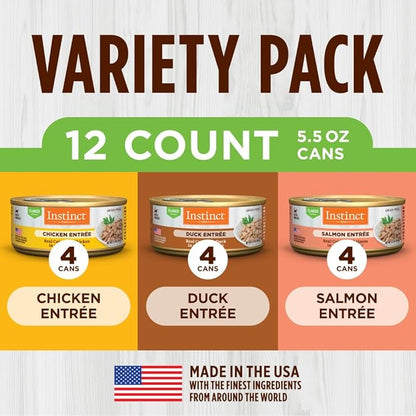 Instinct Flaked Entrée Wet Canned Cat Food - Variety Pack, 5.5 oz. Cans (Pack of 12)