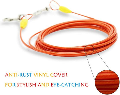 Petest 25ft Tie-Out Cable with Crimp Cover for Large Dogs Up to 90 Pounds