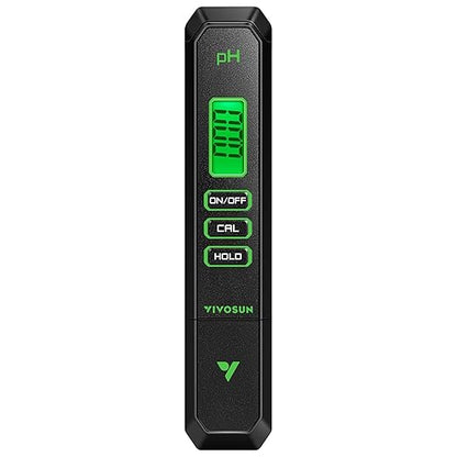 VIVOSUN Digital pH Meter, 0.01pH High Accuracy Pen Type pH Tester for Hydroponics, Household Drinking, Pool and Aquarium, Black, UL Certified