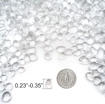 Keedolla Aquarium Clear Glass Stones Pebbles for Fish Tank, 0.93LB Fish Tank Marbles Beads Gems Gravel Rocks for Aquarium, Vase Fillers, Succulent Plants Decor