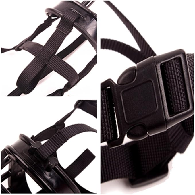 Basket Dog Muzzles-Soft Adjustable Breathable Mask Anti Biting Chewing Barking Training Dog Muzzle for Small Medium Large Dogs (Black, 5: Snout 11-14.9")