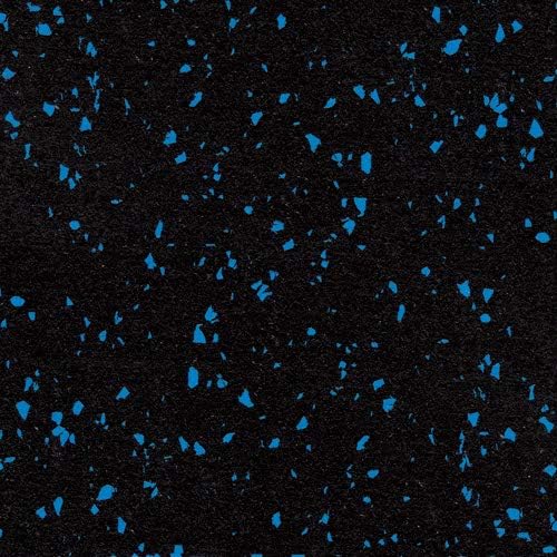 American Floor Mats 1/4in (7mm) Thick 10% Blue 4' x 5' Heavy Duty Rubber Rolls, Protective Exercise Mats, Home Gym Rubber Flooring