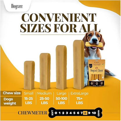 Dogsee Original Himalayan Yak Cheese Dog Chews 2lb (Large - 8 Bars) | Rawhide Free | Fight Plaque & Tartar | Long Lasting | for Cleaning Teeth