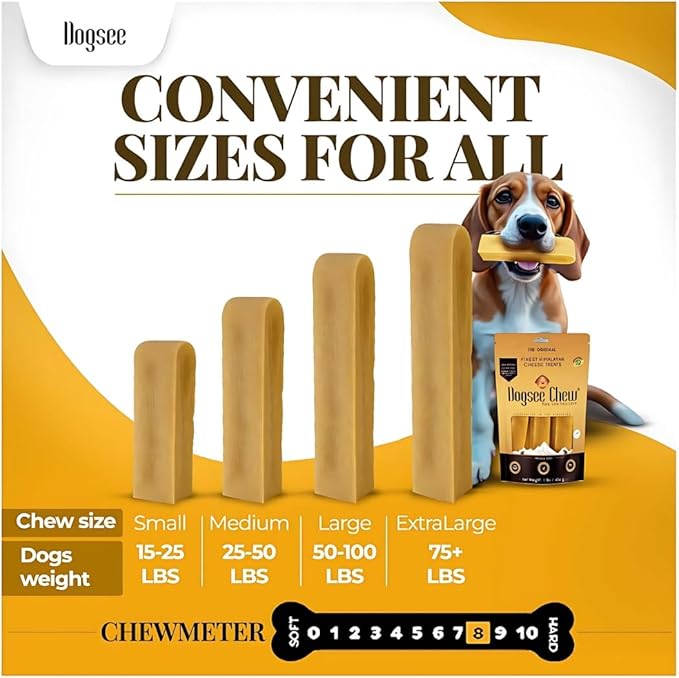 Dogsee Original Himalayan Yak Chews for Dogs 2lb (Medium - 12 Bars) | 100% Natural | Dog Treats Healthy | No Grain, No Gluten | Teeth Cleaning