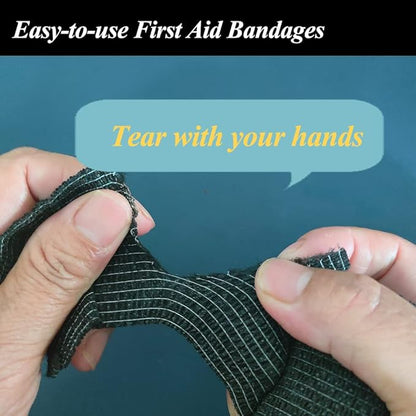 Self Adhesive Bandage Wrap,2 Inch Black Breathable Elastic Cohesive Bandages, Vet Wrap Sports Tape Bulk for First Aid Supplies, Wrist Sprains Protection