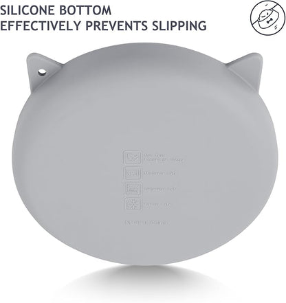 Coomazy Silicone Slow Feeder Dog Cat Bowls, Interactive Puzzle Toy for Pets Food Training, Keeps Dogs Cats Busy, Prevents Puppy Kitty Overeating (Smoke Gray, 1.4Cup)