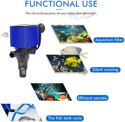 Water Pump 475 GPH Submersible Internal Aquarium Powerhead Water Pump Ultra Quiet for Aquarium,Fish Tank
