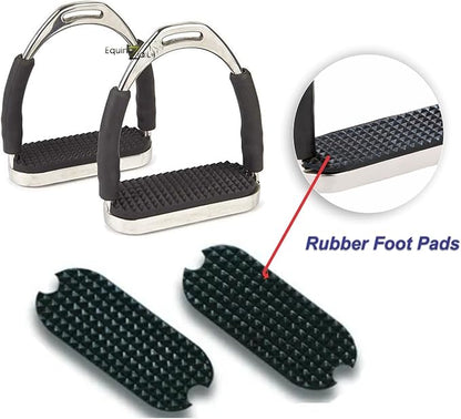 Flex Stainless English Saddle Stirrups Iron Pads Knee Ankle Stress Pain Relief