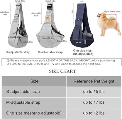 CUBY Dog and Cat Sling Carrier, Hands Free Reversible Pet Papoose Bag, Soft Pouch Adjustable, Suitable for Puppy Cats for Outdoor Travel (Pink, M-Adjustable Strap)