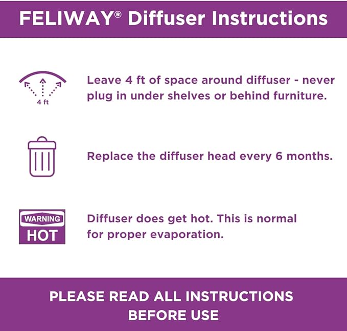 FELIWAY Classic 30 Day Cat Calming Plug In Pheromone Diffuser Starter Kit, 48ml - Helps Reduce Common Signs of Stress in Cats & Kittens, Enhanced Calming
