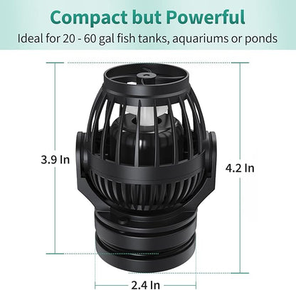 Uniclife 2100 GPH Aquarium Wave Maker for 60-120 Gallon Fish Tanks Adjustable Circulation Pump with Controller and Magnet Mount for Marine Freshwater Aquarium Circulation Pond