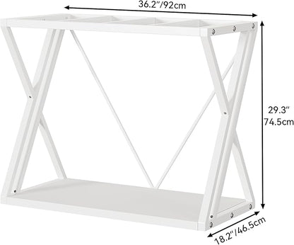 YITAHOME 10-40 Gallon Fish Tank Stand, Double-Layer Metal Aquarium Stand for Reptile Turtle Terrarium Breeder, White