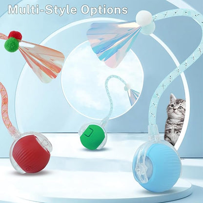 Red Speedy Tail 2.0 Cat Ball Toy – Upgraded Interactive Stimulating Toy for Bored Indoor Cats