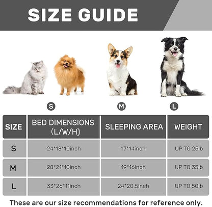 Hollypet Fluffy Plush Pet Cat Couch Soft Calming Pet Sofa Beds for Medium Small Cats and Dogs, White