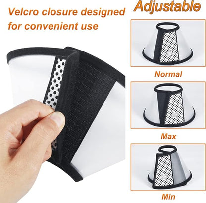 Vivifying Cat Cone Collar– Lightweight Soft Edge Recovery Cone for Small Cats, Adjustable Plastic Elizabethan Anti-Lick E-Collar for Post-Surgery Protection (S, Neck Fit Range 5.6-6.8Inches)
