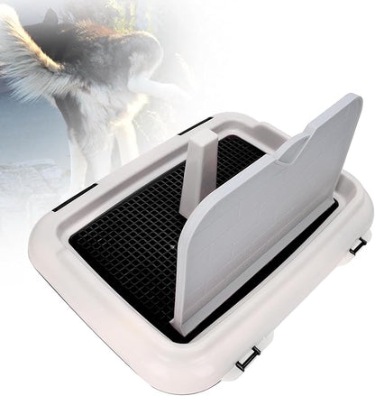 Indoor Dog Potty Tray - Miniature Poodle Pad Holder, Anti-Slide Plastic Potty for Small & Medium Dogs (Black)