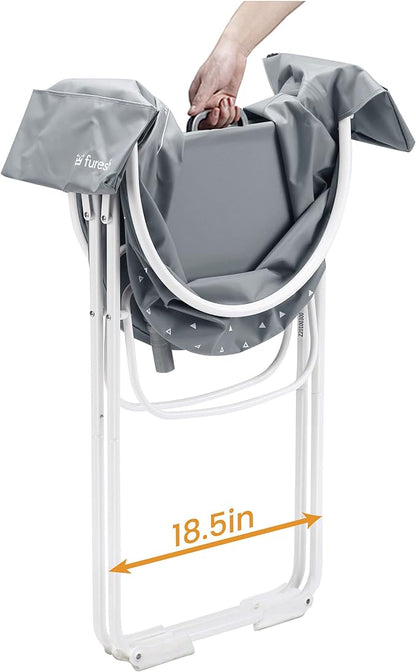 Little Dipper Dog Bath Tub and Wash Station for Bathing Shower and Grooming, Elevated Foldable and Portable, Indoor and Outdoor, for Small and Medium Size Dogs, Cats and Other Pet (Gray)