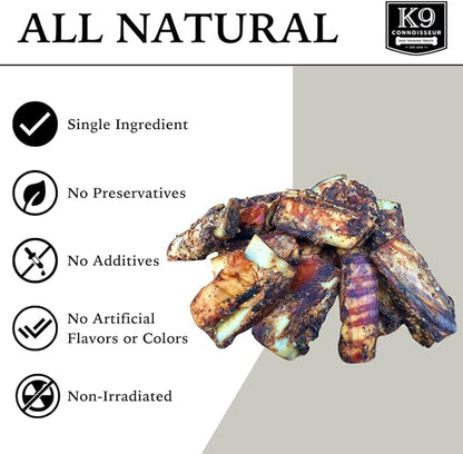 K9 Connoisseur Single Ingredient Dog Bones Made in USA for Small Breed Dogs All Natural Meaty Beef Chew Treat Bone Best for Puppies Up to 15 Pounds (8 Pk of 5 Ribblets)