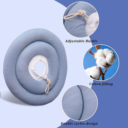 IDOMIK Dog Recovery Collar, Waterproof Soft Dog Cone After Surgery, Comfy Protective Elizabethan Collar Alternative for Dogs Cats, Adjustable Pet Neck Donut Cone Anti-Licking Biting Wounds,Blue,2XL