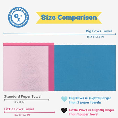 Sweet Paws Portable Dog Paw Towel, Lightweight & Super Absorbent Microfiber, Clips onto Leash, Quick Drying Towel for Dogs Paws with Silicone Case, Dry Dog’s Paws on The Go - Small - 3 Pieces Set