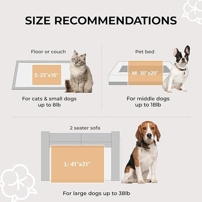 Luciphia 1 Pack 3 Calming Dog Blanket Fluffy Premium Fleece Pet Blankets Soft Sherpa Throw for Dogs Puppy Cat Beige/Pink/HazeBlue Large (41" x31")