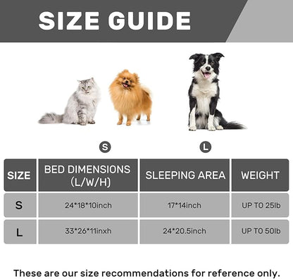Hollypet Fluffy Plush Pet Dog Cat Couch Soft Calming Pet Sofa Bed for Medium Small Cats and Dogs, Light Brown