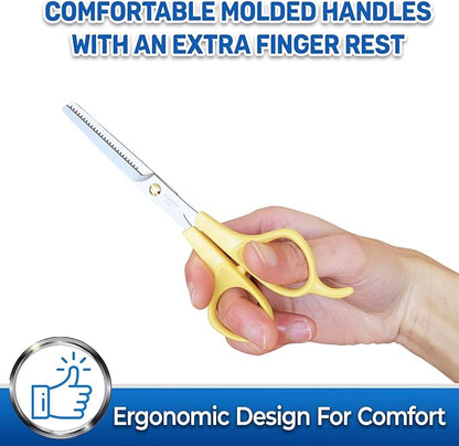 PET MAGASIN Dog Grooming Scissors Straight Thinning Yellow Stainless Steel Professional Grooming Shears for Dogs and Pets