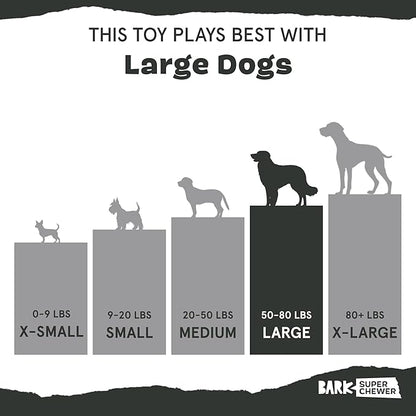 Barkbox Grey Bear Hugger Super Chewer 2-in-1 Plush Exterior Hard Core Plush Toy, Large Breeds