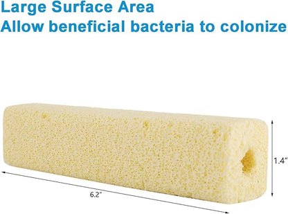 RealPlus Ceramic Bio Filter Media for Aquarium Sump Canister Pond Fish Tank Canister Koi Pond, Vast Surface Area, 80pcs, Yellow