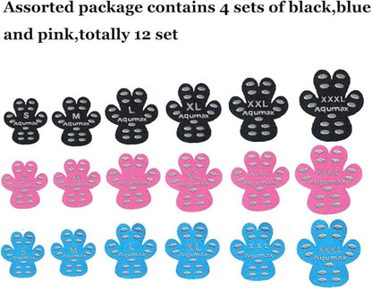 Dog Anti Slip Paw Grips Traction Pads,Dog Feet Stickers with Stronger Self-Adhesive Paw Pad Provide Traction for Senior, Injured Dogs,12 Sets (48 pcs) XL Multicolor
