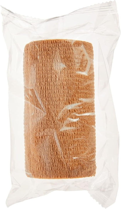 Juvale Elastic Bandage Wrap Self-Adherent Cohesive Tape 6 Rolls - Elastic Cohesive Tape with Stretchable Support - Breathable Vet Wrap for Wrist, Swelling, Sports, Tattoo (4 in x 5 Yds)