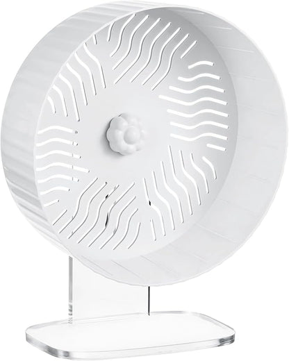 Silent Hamster Wheel, Hamster Exercise Wheel with Adjustable Acrylic Stand, Hamster Exercise Wheel for Gerbil, Syrian & Dwarf, Chinchilla and More Small Animal Hamster Running Wheels (9.5 in)