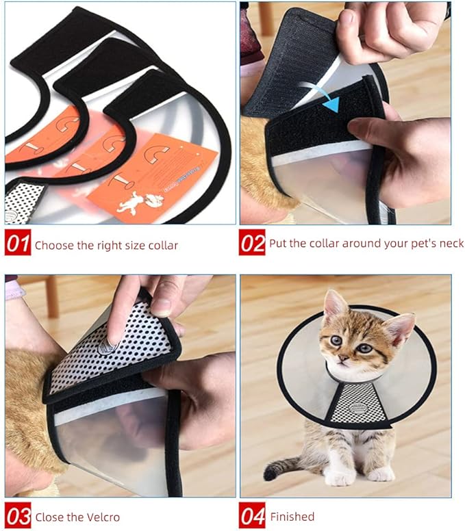 Plastic Pet Recovery Collars & Cones for Dogs and Cats After Surgery Adjustable Dog Neck Cone Surgical Elizabeth E-Collar Prevent Biting and Stop Licking Wound (XXXL)