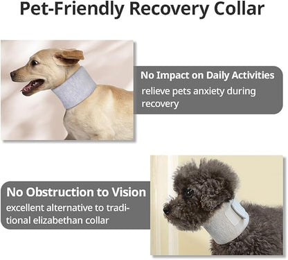 MANON ROSA Cat Neck Brace Elizabethan Collar for Pet After Surgery Recovery Adjustable Breathable Neck Cervical Cone for Small Medium Dogs Puppies Kittens with Spinal IVDD Issues (XS 4.7-9.8",Grey)
