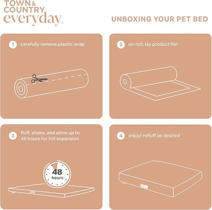 TOWN & COUNTRY EVERYDAY CuddleTown Comfy Solid Bolster Sofa Pet Bed, Supportive & Calming Egg Crate Foam, Non-Slip Bottom, Machine Washable Cover, Grey, Medium 28"x23"x8"