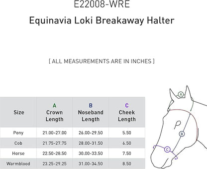 Equinavia Loki Adjustable Breakaway Horse Halter - Wine Red - Warmblood