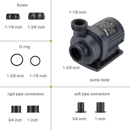 hygger 800GPH Quiet Submersible and External 24V Water Pump, with Controller (30%-100% Settings), Powerful Return Pump for Fish Tanks, Aquariums, Ponds, Fountains, Sump, Hydroponics (25W, 9.8ft)