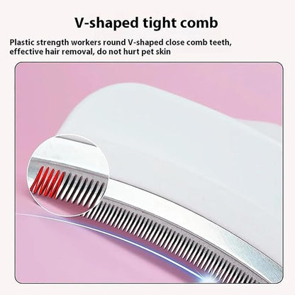 V-Tooth Deshedding Comb, Doggo Comfy Pet Comb Pro, Dog & Cat Grooming Brush for Shedding, Tight V-Shaped Teeth Deshedding Tool (Blue S)