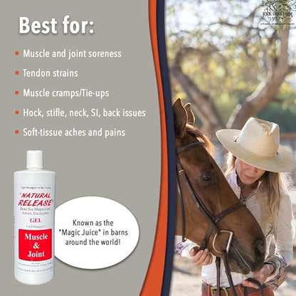 Natural Release Muscle Gel Treatment - Horse Liniment for Sore Muscles, Joint Pain, and Tendons