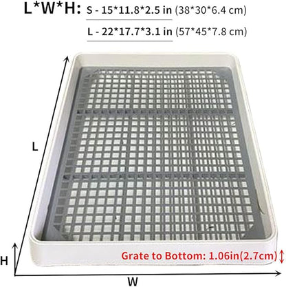 Oncpcare 22x18 Super Large Rabbit Litter Box with Grate for Cage, Extra Large Bunny Restroom Tray Pan Toilet, Fits 2 Rabbits